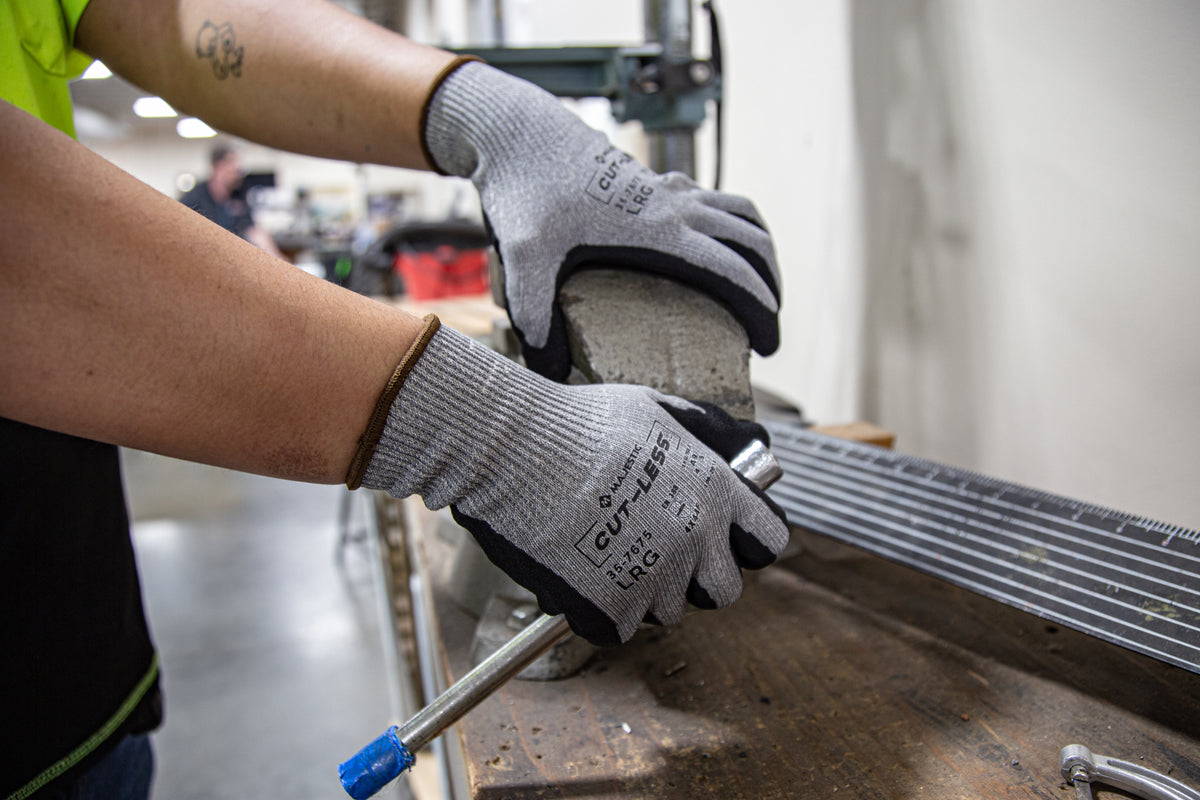 Cut-Less Korplex Glove with Sandy Nitrile Palm, 13g, ANSI A9