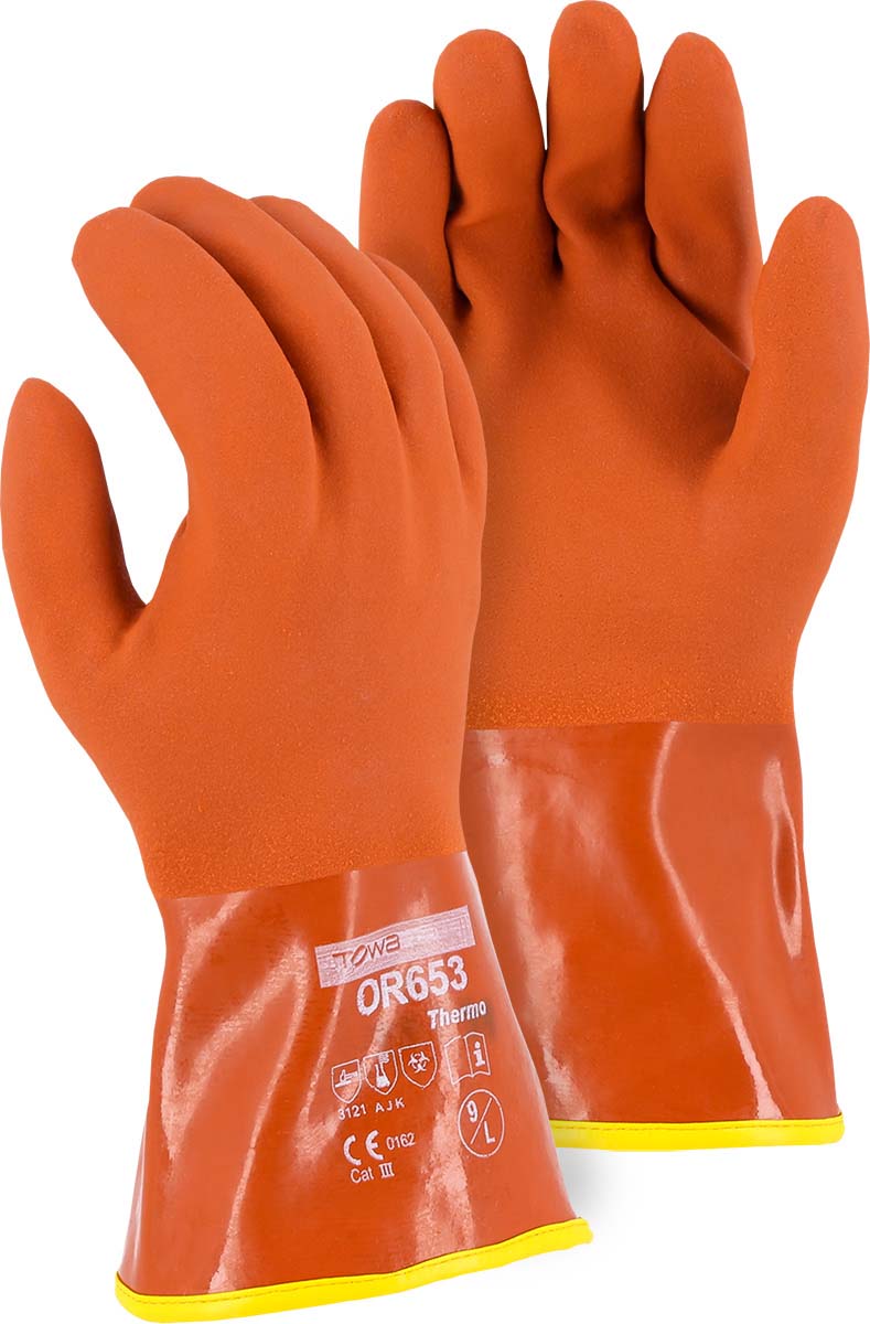 Winter Lined PVC Double Dipped Glove on Seamless Knit Shell with Removable Liner