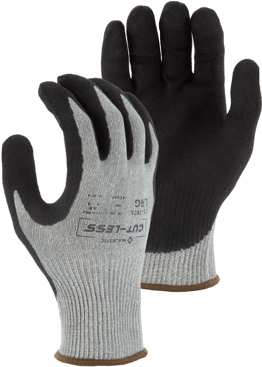 Cut-Less Korplex Glove with Sandy Nitrile Palm, 13g, ANSI A9