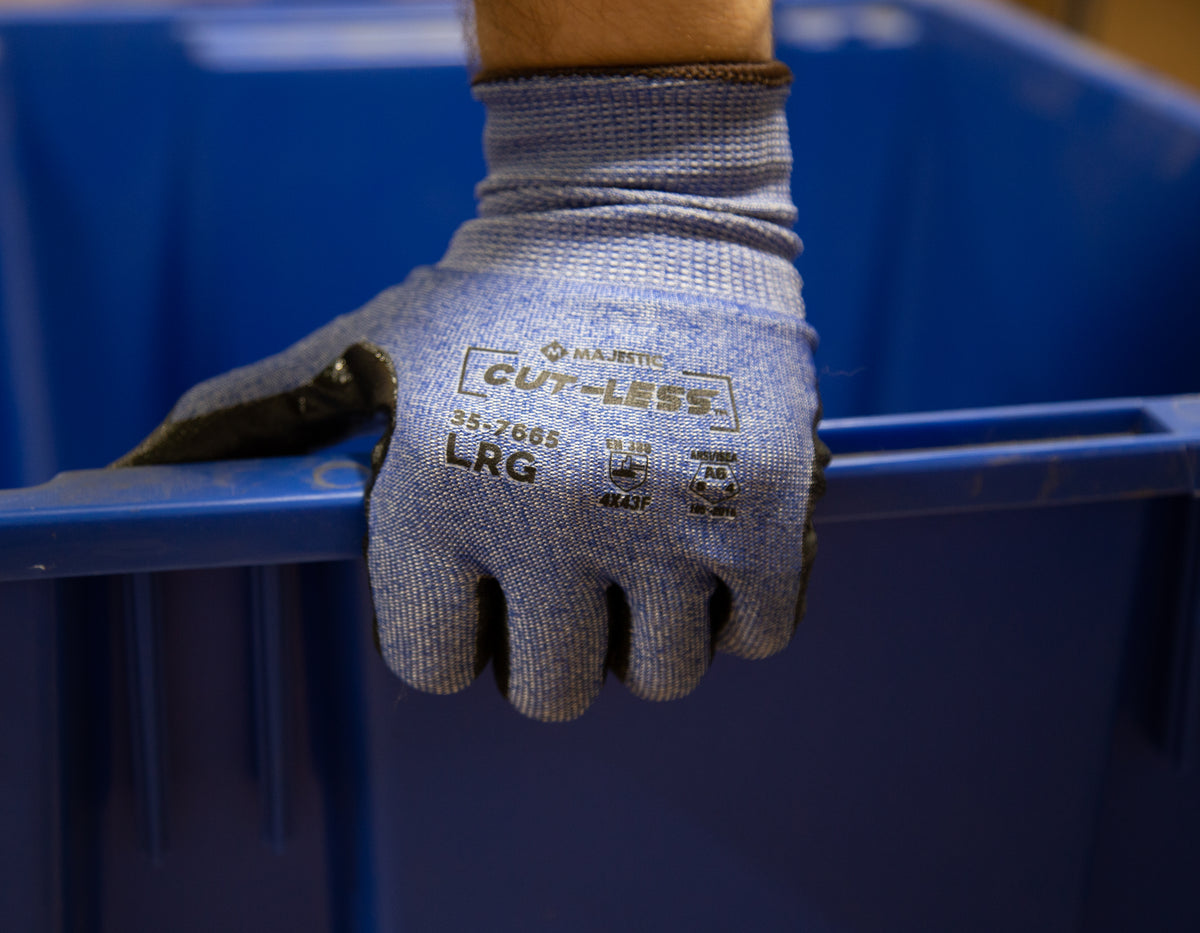 Cut-Less Korplex Glove with Foam Nitrile Palm, ANSI A6