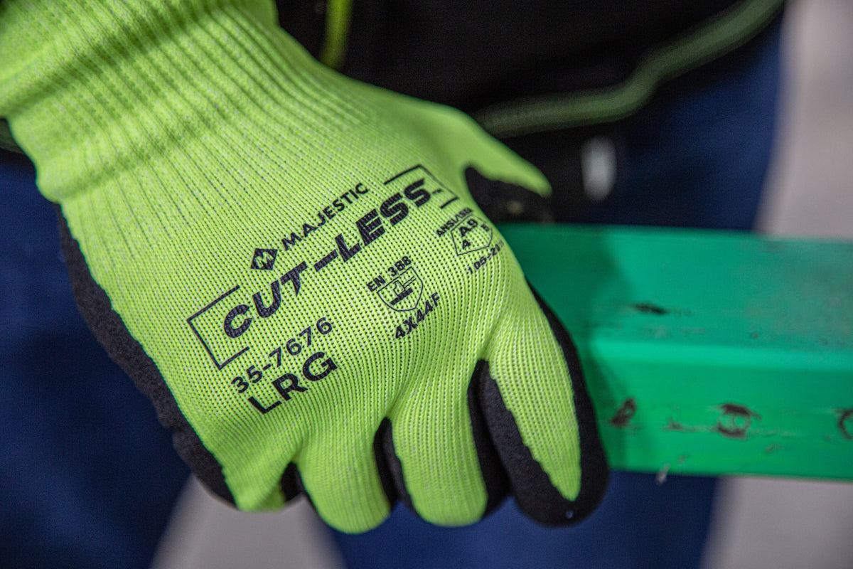 Cut-Less Korplex Glove with Sandy Nitrile Palm, 13g, ANSI A9