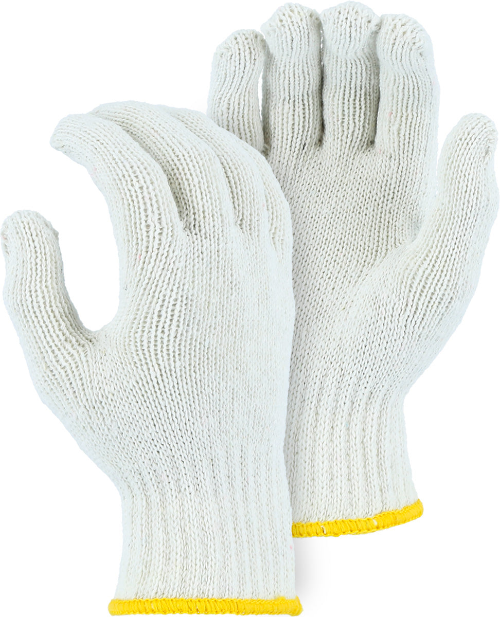 Heavyweight 100% Polyester String Knit Glove, White