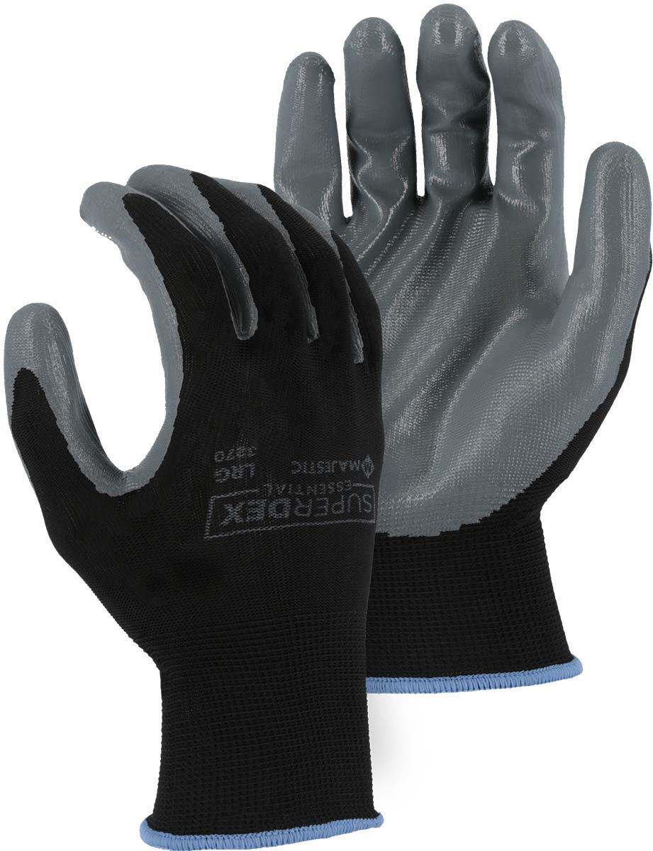 SuperDex Gray Nitrile Palm Dipped Glove on Recycled Nylon Liner