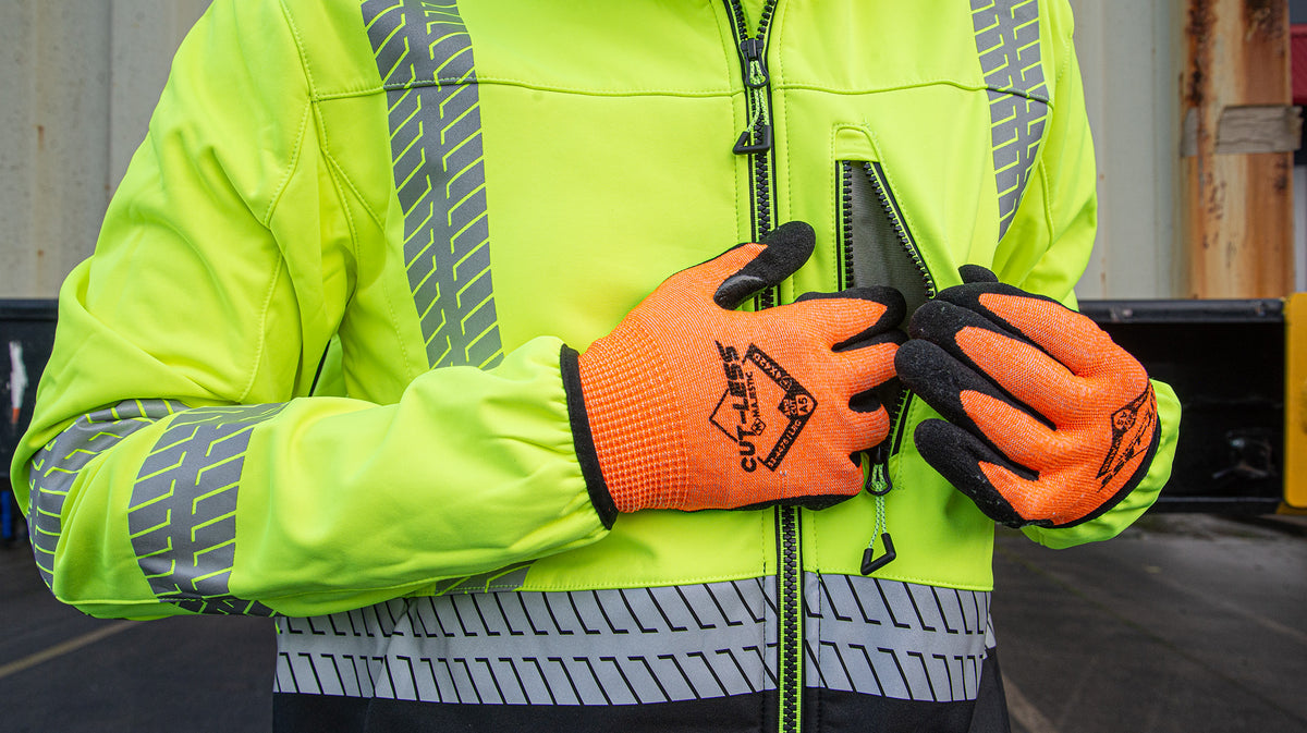 Cut-Less Korplex Glove with Sandy Nitrile Palm, 13g, ANSI A5