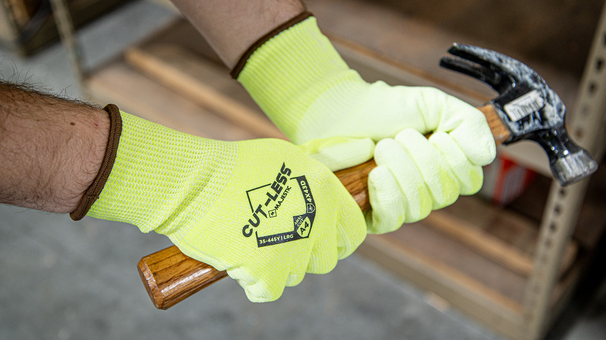 Cut-Less Korplex Glove with Polyurethane Palm, 13g, ANSI A4