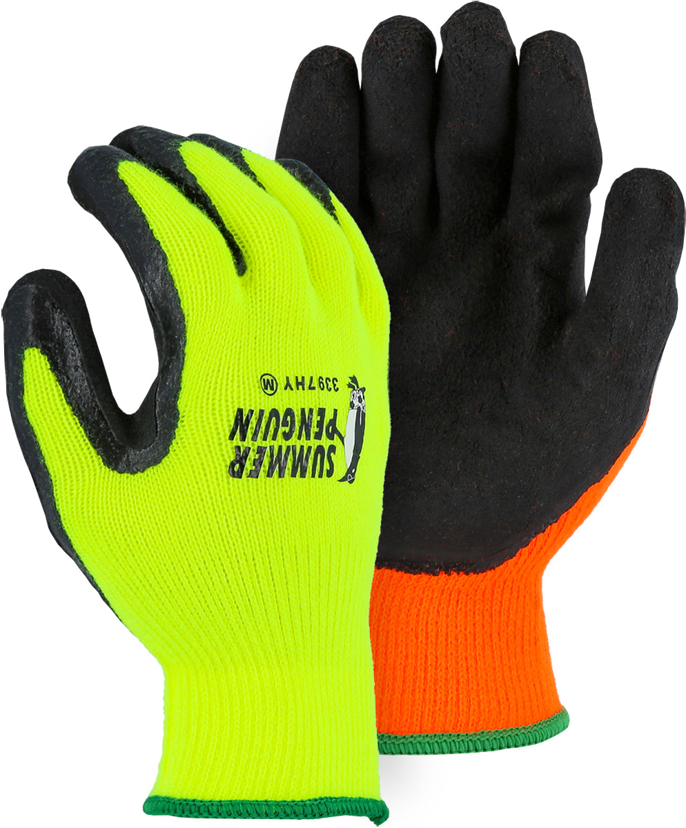 Summer Penguin Glove with Latex Palm Coating on Hi-Vis Yellow Knit Liner