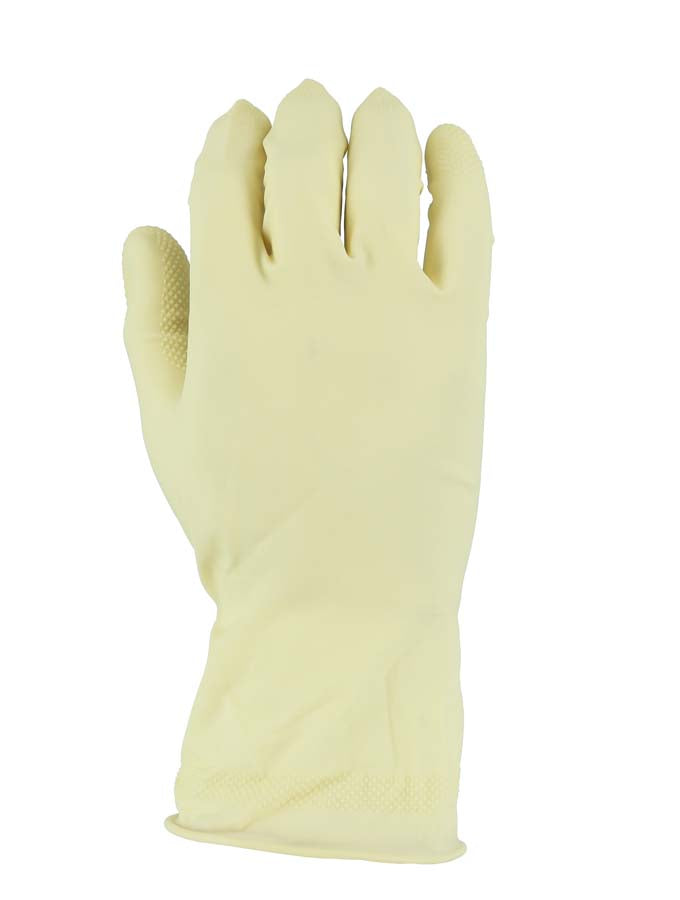 Unlined 19 MIL Latex Glove with Rolled Cuff & Diamond Grip Pattern