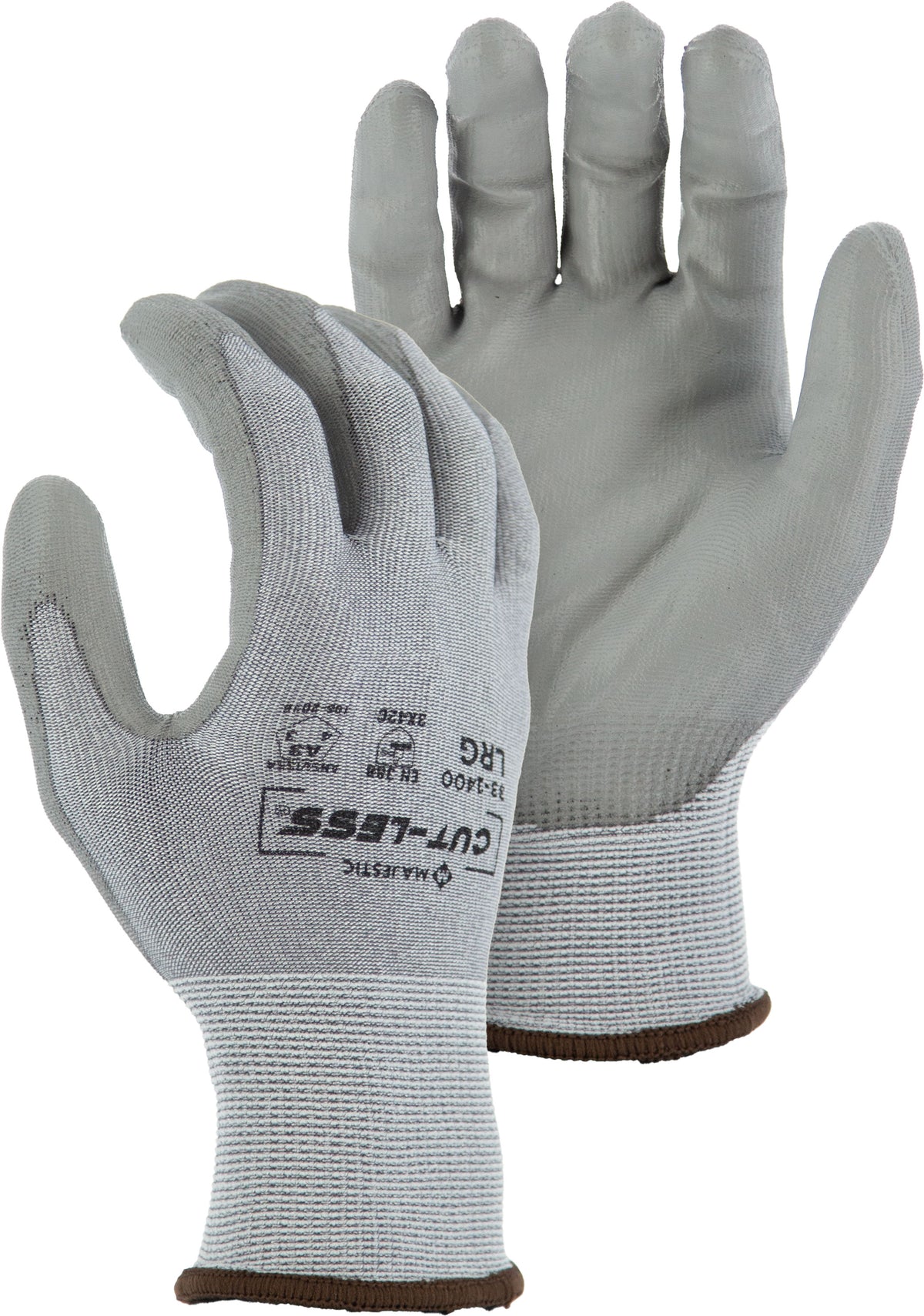 Cut-Less Korplex Glove with Polyurethane Palm, 15g, ANSI A3