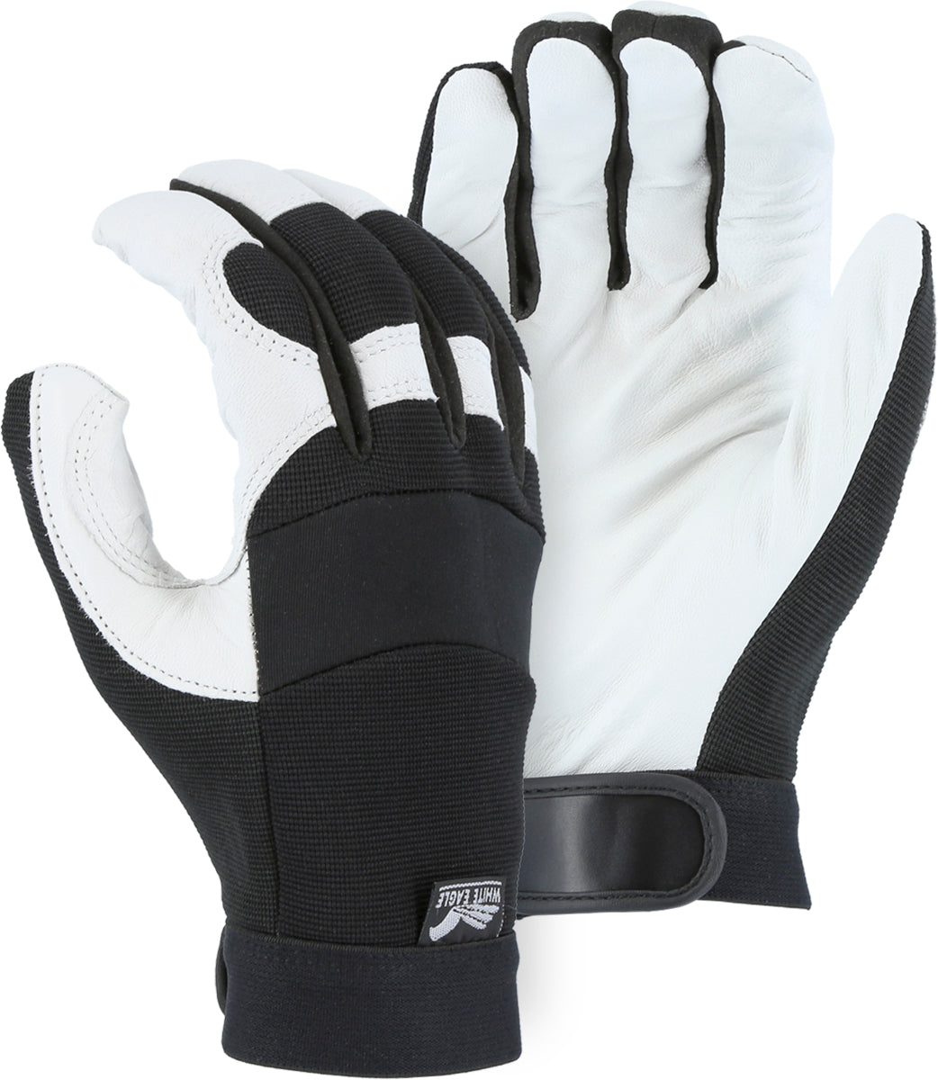 White Eagle Mechanics Glove with Grain Goatskin Palm and Knit Back