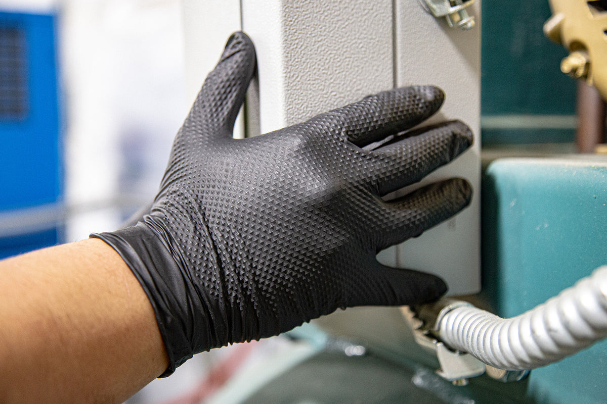 Super Grip Exam Grade Disposable Gloves with Diamond Grip Pattern