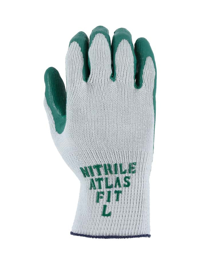 Atlas Green Nitrile Coated Glove on Seamless Knit Liner
