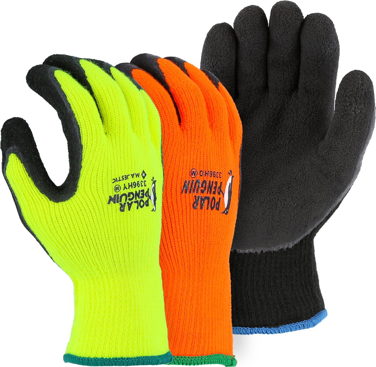Polar Penguin Winter Lined Napped Terry Glove with Foam Latex Dipped Palm