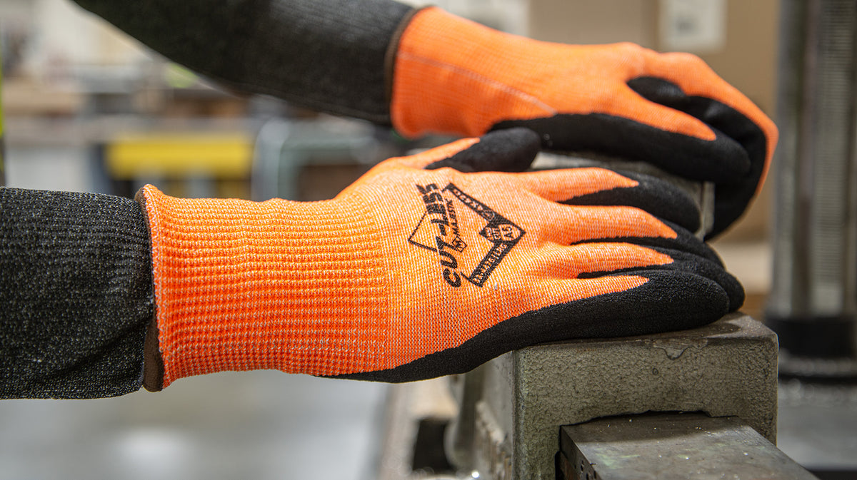 Cut-Less Korplex Glove with Sandy Nitrile Palm, 13g, ANSI A5