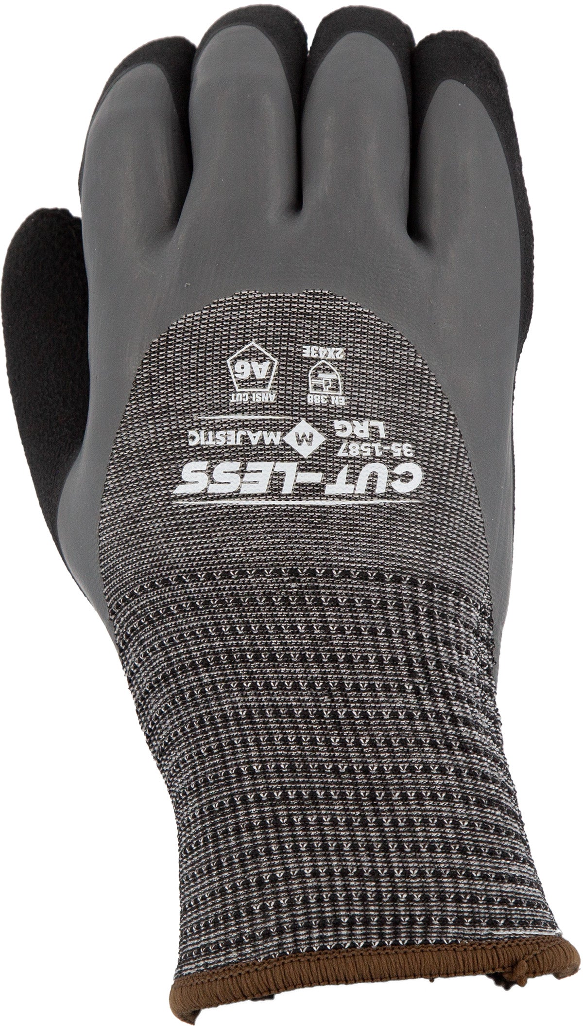 Cut-Less Korplex Cut Resistant, Water Repellent, Winter Lined Glove w/Crinkle Latex Palm Coating, A6