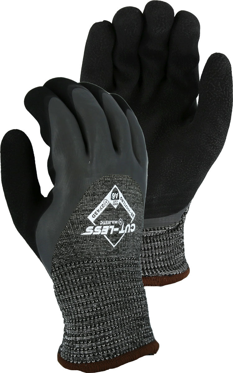 Cut-Less Korplex Cut Resistant, Water Repellent, Winter Lined Glove w/Crinkle Latex Palm Coating, A6