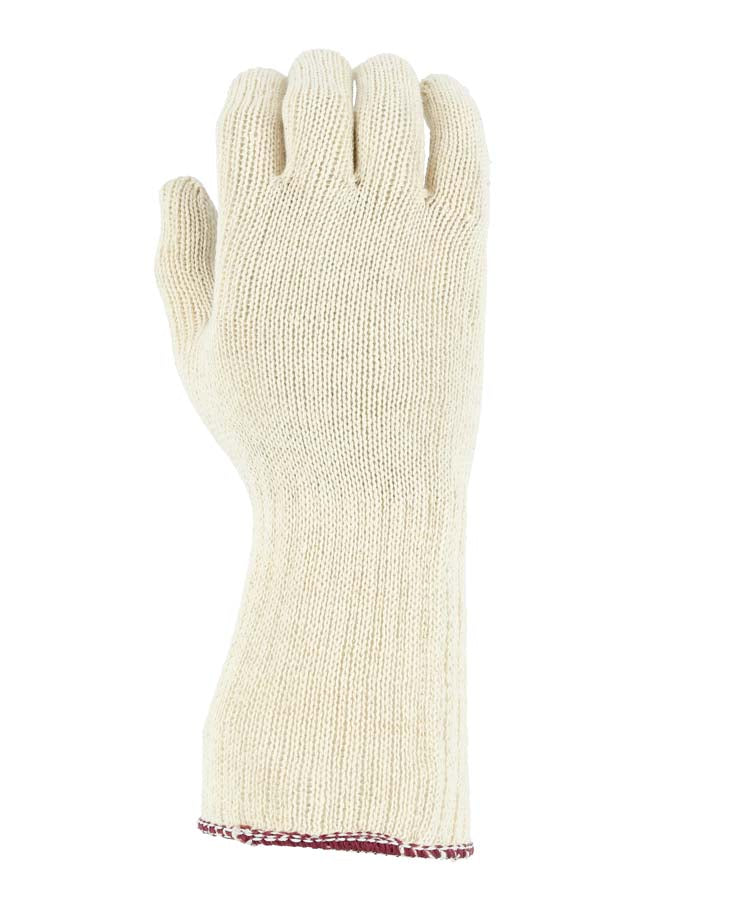 Medium Weight 100% Cotton Knit Glove with Extra Long Cuff, White