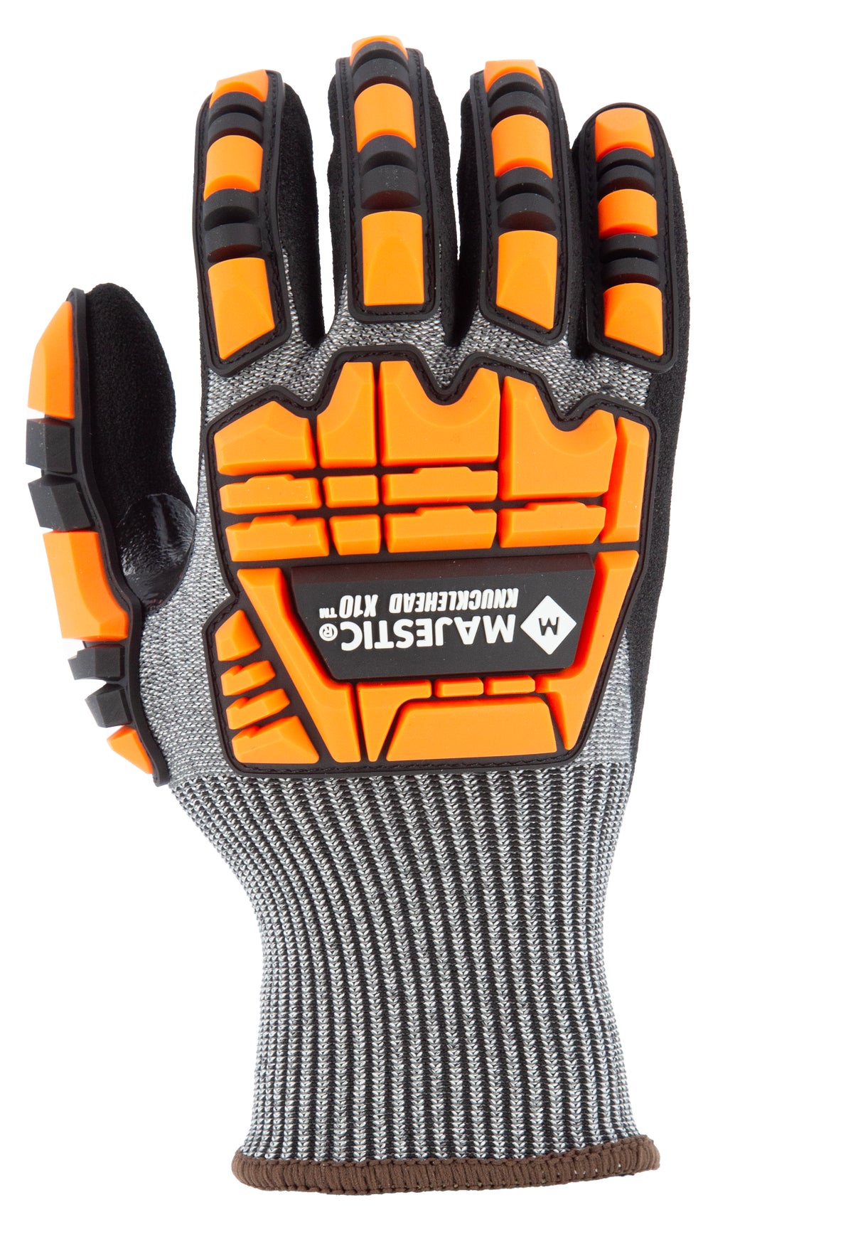 X-10 Korplex Glove with Sandy Nitrile Palm, Impact TPR, 13g, ANSI A5