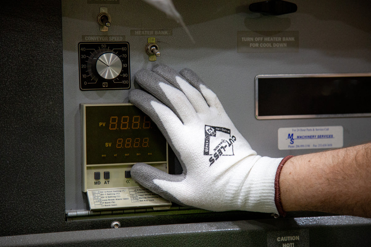 Cut-Less Korplex Glove with Polyurethane Palm, 13g, ANSI A2