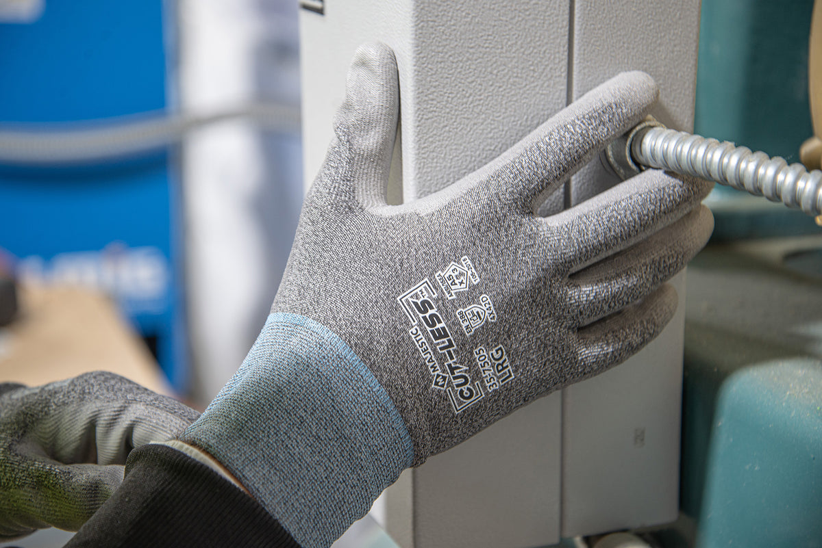 Cut-Less Korplex Glove with Polyurethane Palm, 18g, ANSI A5