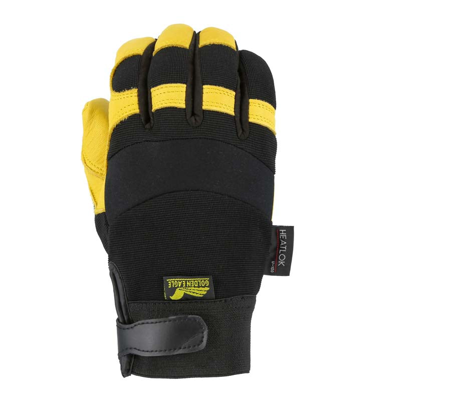 Winter Lined Mechanics Glove with Deerskin Palm and Knit Back