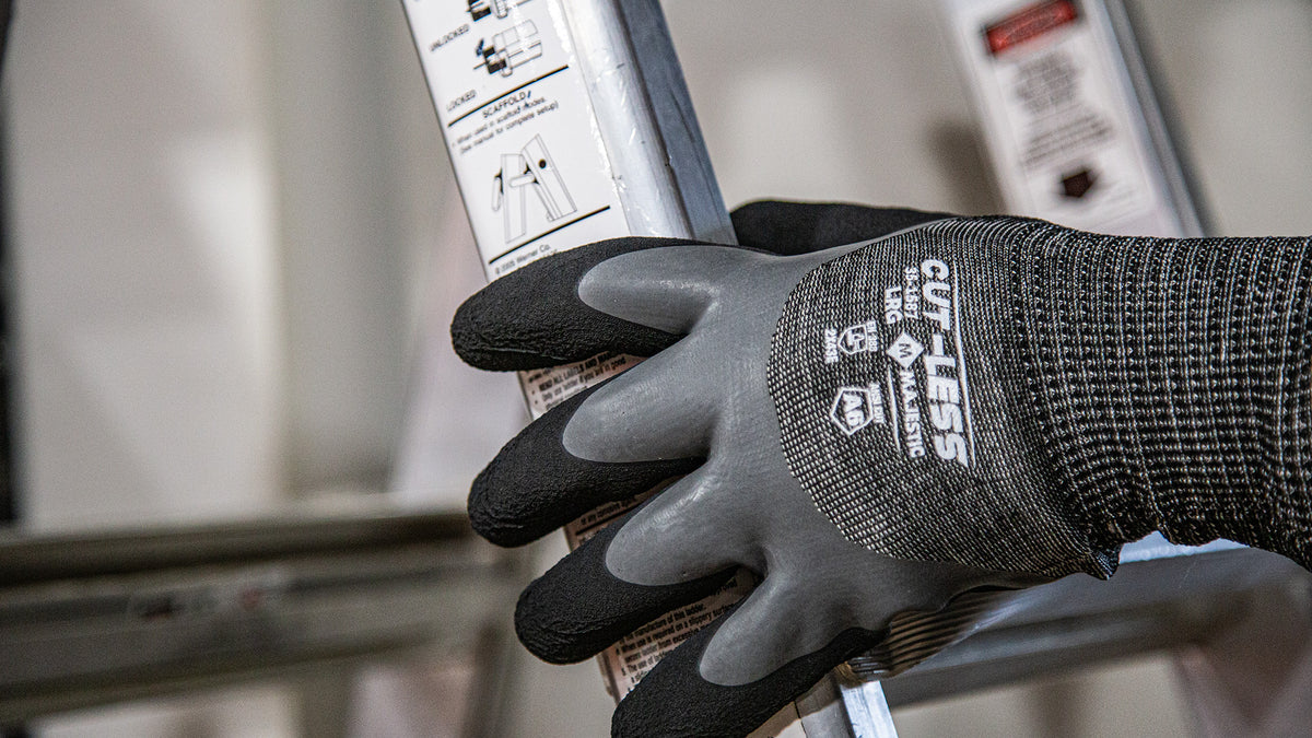 Cut-Less Korplex Cut Resistant, Water Repellent, Winter Lined Glove w/Crinkle Latex Palm Coating, A6