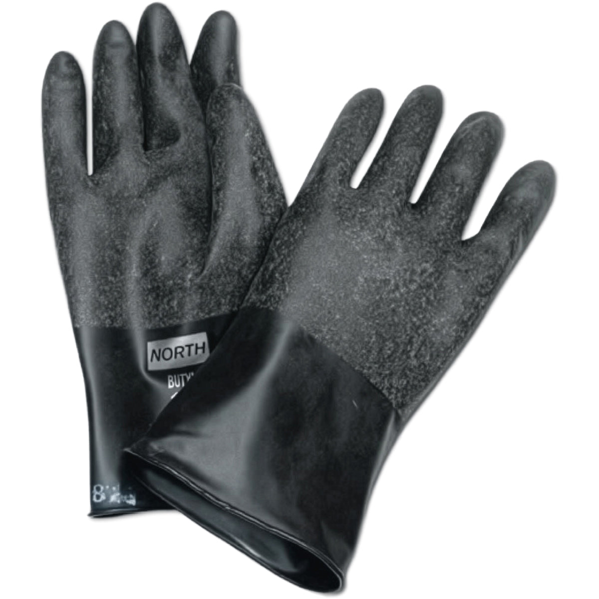 North 16 Mil Butyl Rubber Glove with Rough Grip - 11"