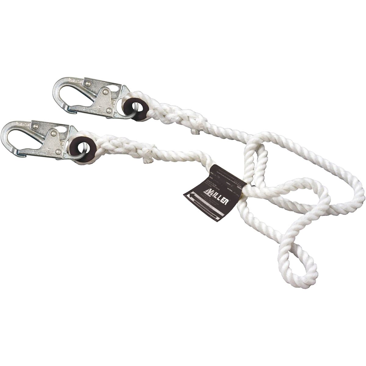 Miller 5/8" Diameter Dacron® Polyester Rope Lifeline with Steel Locking Snap Hooks – 50'