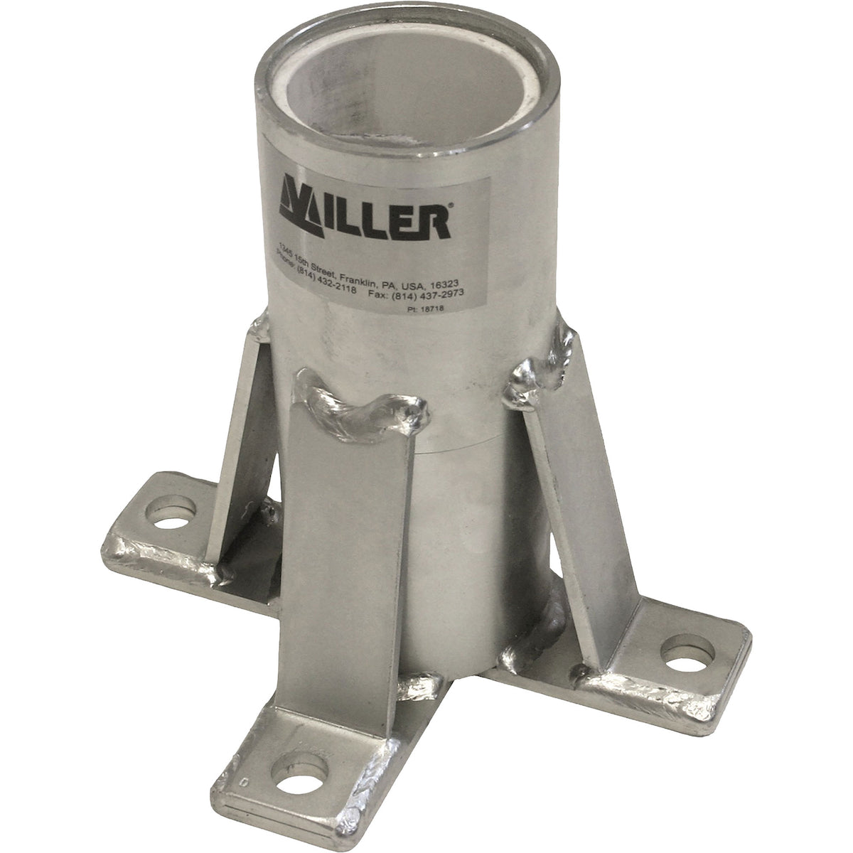 Miller Floor Mount Sleeve, Stainless Steel