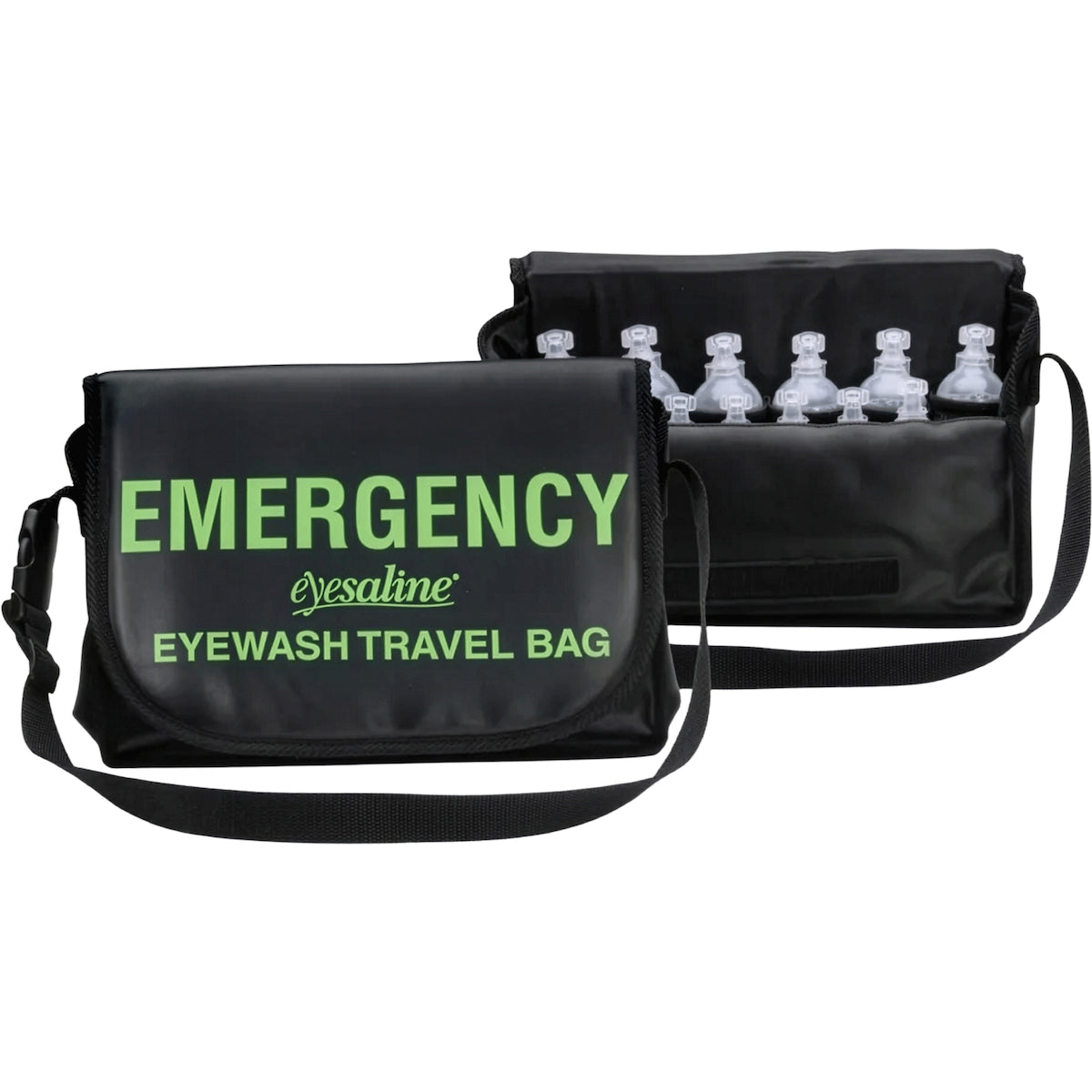 Fendall Personal Emergency Eyewash Travel Bag Six 1 oz Bottles and Six 4 oz Bottles of Eyewash – Black