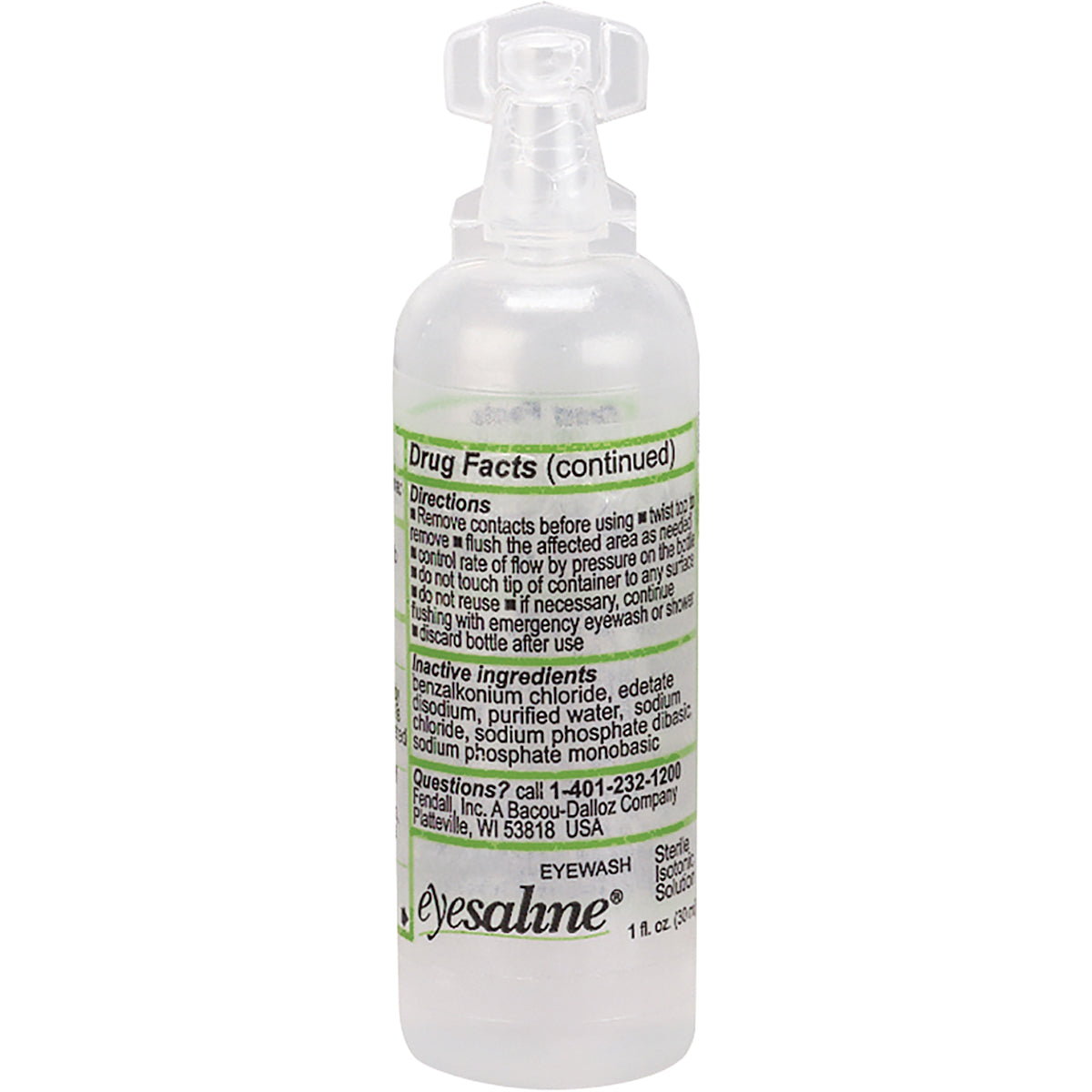 Fendall 1 oz Bottle Sterile Eyewash Solution - Travel Bag Refill Size – Size 1 oz – White