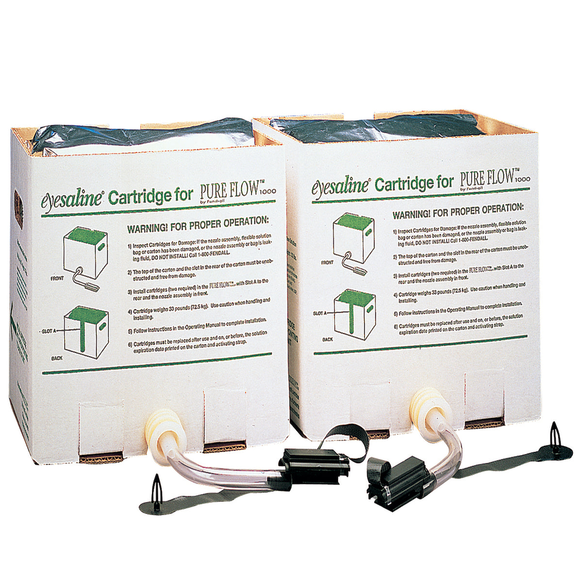 Fendall Replacement Cartridges, Buffered Saline Solution - Set of Two Boxes – White