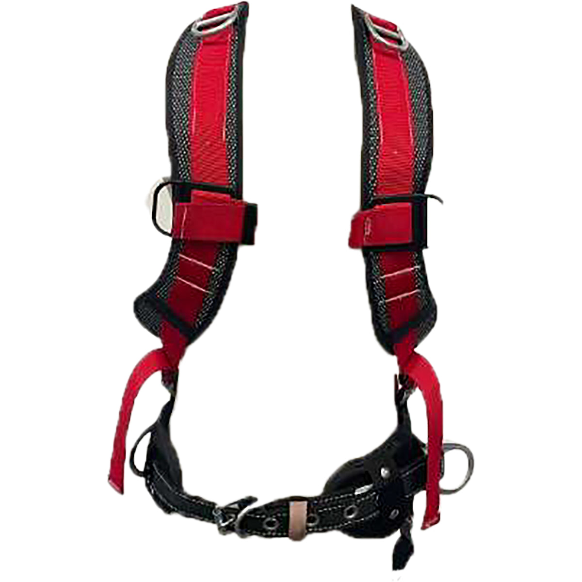 Miller Ladder Climbing Harness with Vinyl Webbing, Adjustable Padded Straps, and Back/Front/Side/Shoulder D-Rings
