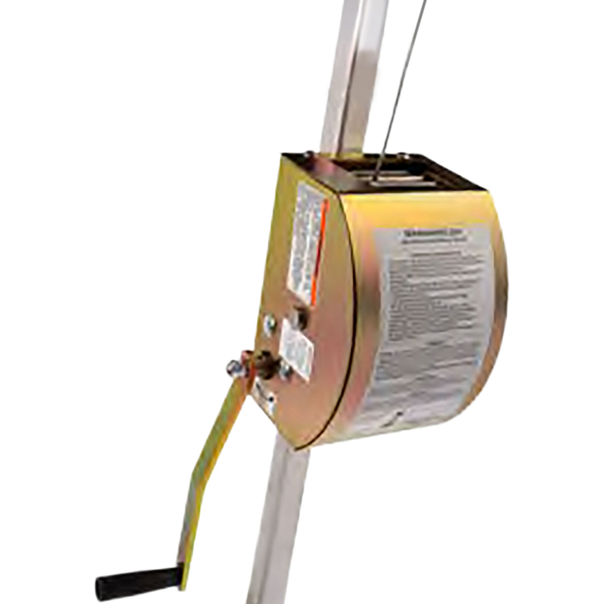 Miller Hoist/Winch with Integrated Mounting Bracket, Pulley, Carabiner, and Stainless Steel Lifeline