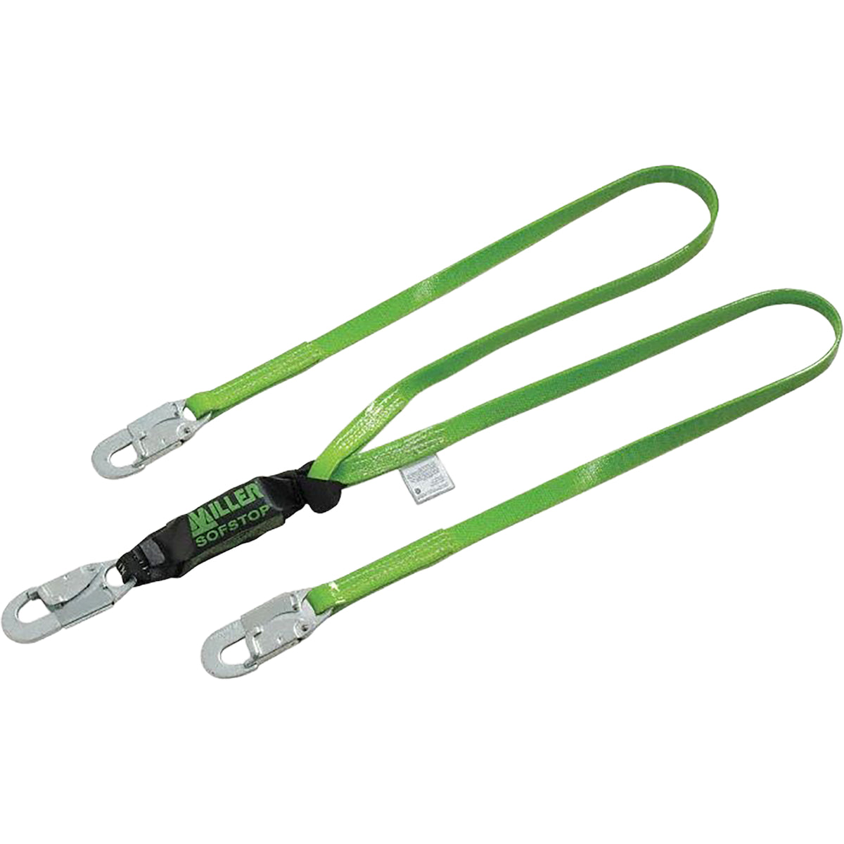 Miller Double Leg Vinyl Coated Shock-Absorbing Lanyard with Zinc-Plated Steel Locking Snap Hooks – 6'