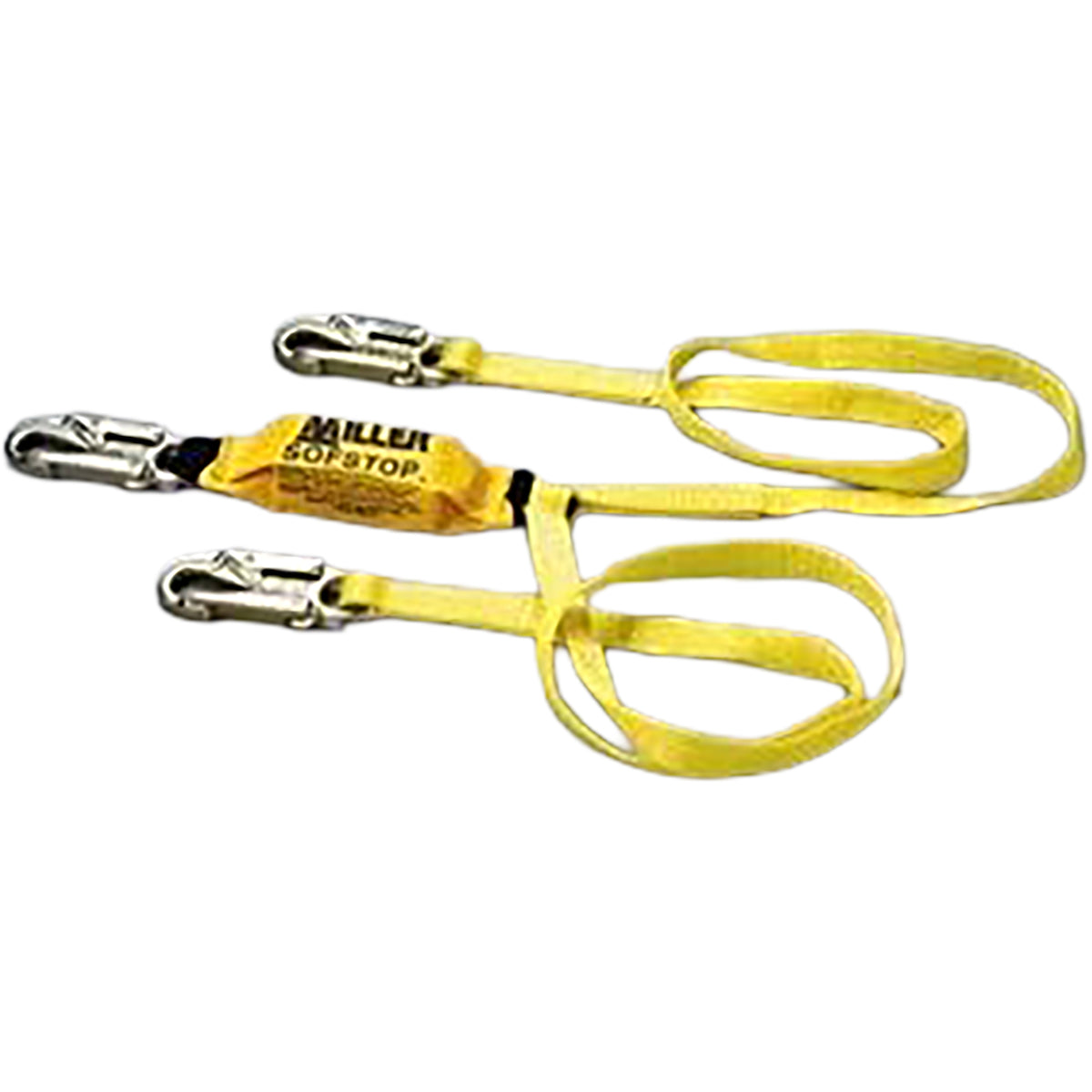 Miller Double Leg Lanyard with SofStop® Energy Absorber Pack, Steel Locking Snap Hook and Steel Locking Rebar Hooks – 6'