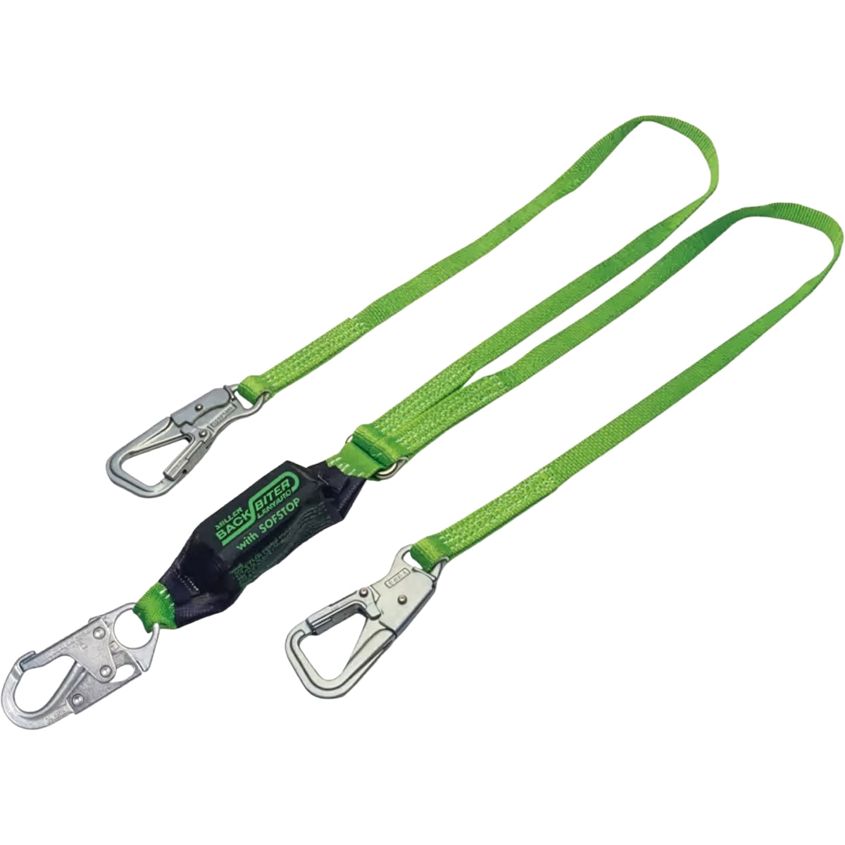Miller Tie-Back Kevlar® Webbing Welding Lanyard with SofStop® Energy Absorber, Miller 5K® Snap Hook and Locking Snap Hook – 6'