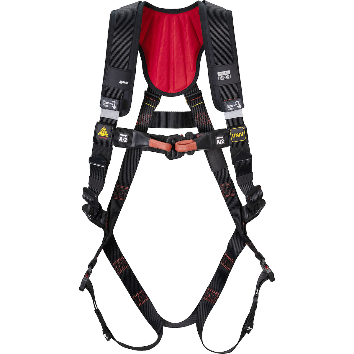 Miller Arc Flash Full-Body Safety Harness, with 5 Points of Adjustment, with Dielectric Back D-Ring, and Quick-Connect Chest & Leg Buckles