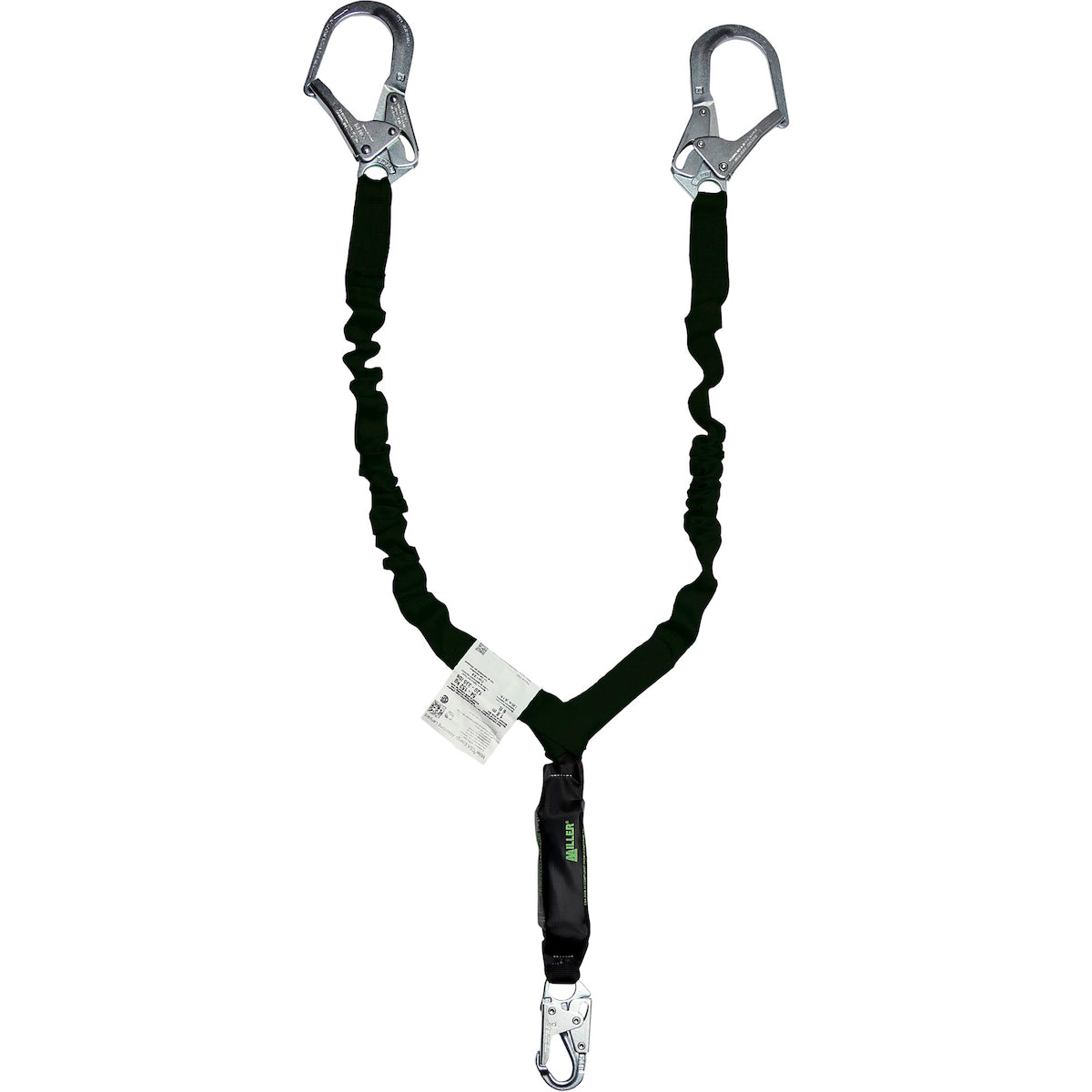Miller Twin Arc-Rated Kevlar® Tubular Webbing Lanyard, with Shock Absorbing Polyester Core, Standard Snap Hook and Large Rebar Hook – 6'