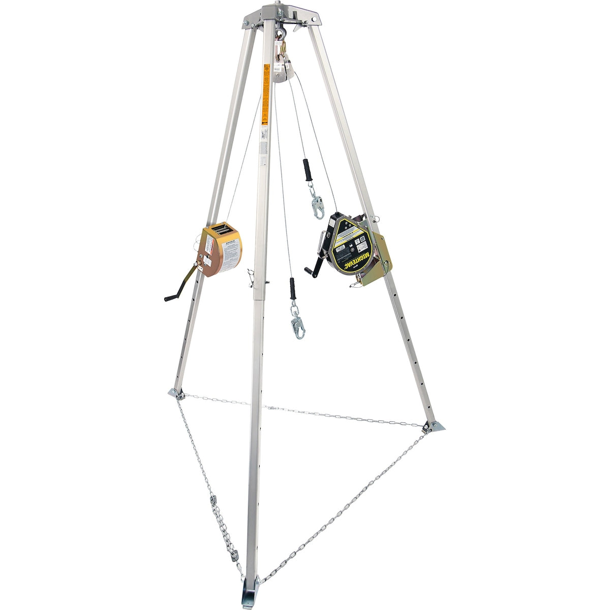 Miller Rescue Self-Retracting DeviceKit with Stainless Steel Cable, Tripod Bracket, Pulley/Carabiner, 7' Tripod and 60' Manhandler – 50'