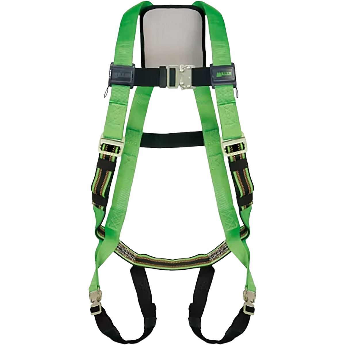 Miller Full-Body Harness with Steel Hardware, DuraFlex™ Stretch Webbing, Back D-Ring and Quick-Connect Chest &amp; Leg Strap Buckles – L/XL