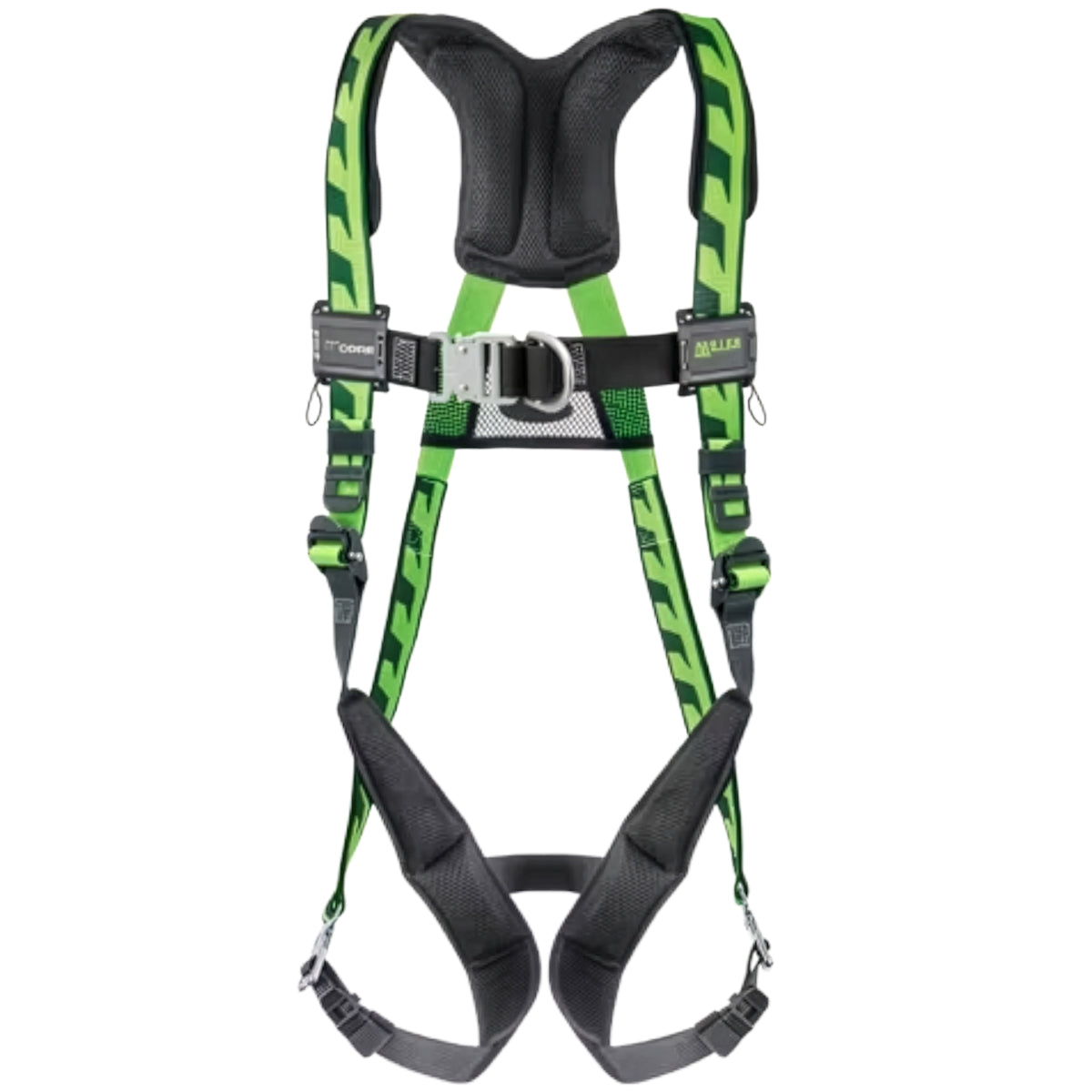 Miller Premium Breathable Full-Body Harness with Steel Hardware, 5 Points of Adjustment, Back/Front D-Rings and Quick-Connect Chest &amp; Leg Buckles