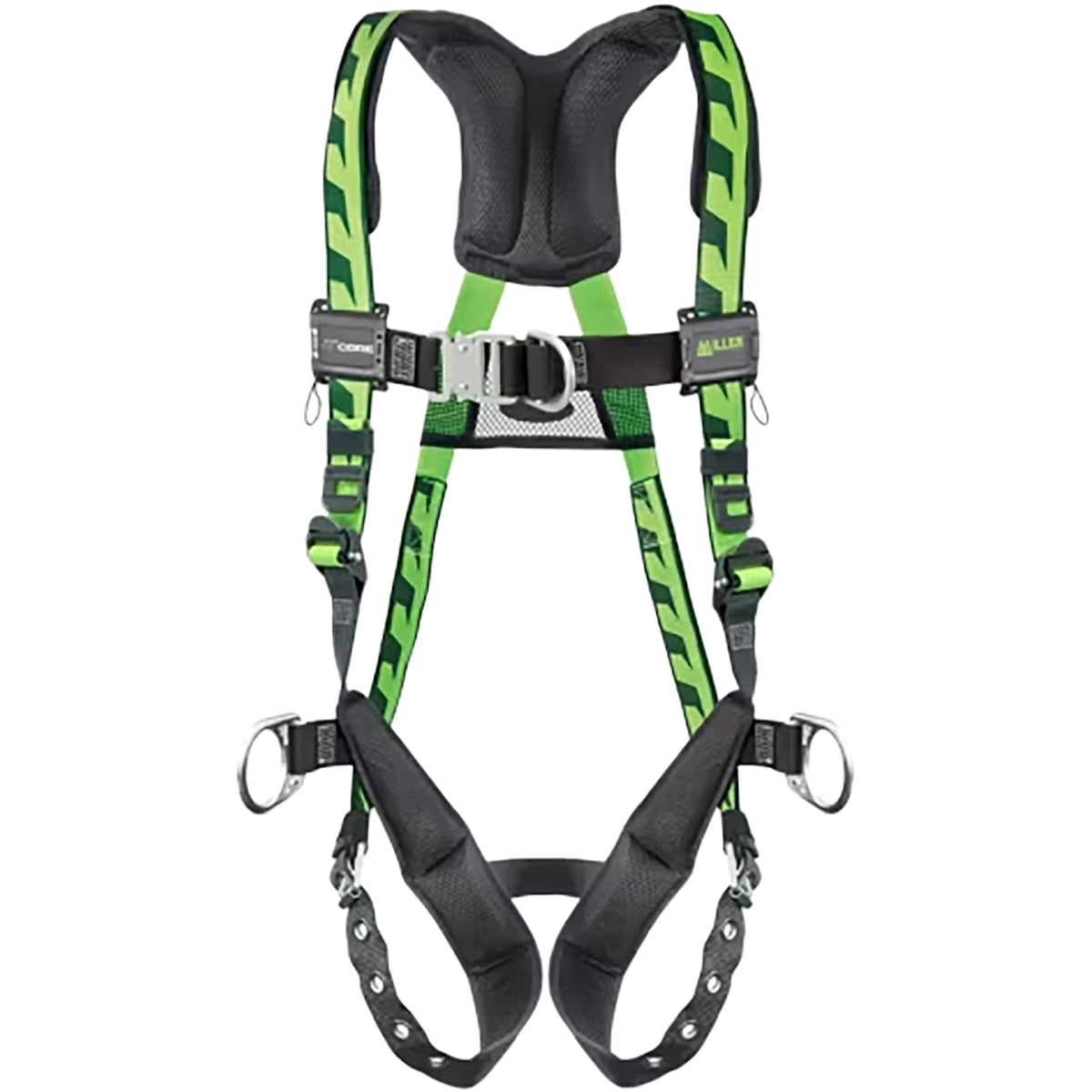 Miller Premium Breathable Full-Body Harness with Lightweight Aluminum Hardware, 5 Points of Adjustment, Front/Side/Back D-Rings and Quick-Connect Chest &amp; Leg Buckles – L/XL