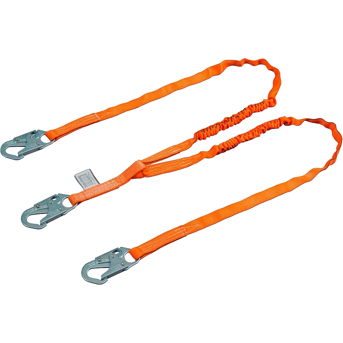 Miller Double Leg Stretchable Tubular Shock-Absorbing Lanyard with Steel Locking Snap Hooks – 6'