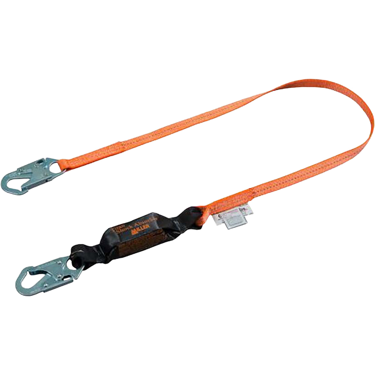Miller Single Leg Pack-Type Shock-Absorbing Web Lanyard with Locking Snap Hooks – 6'