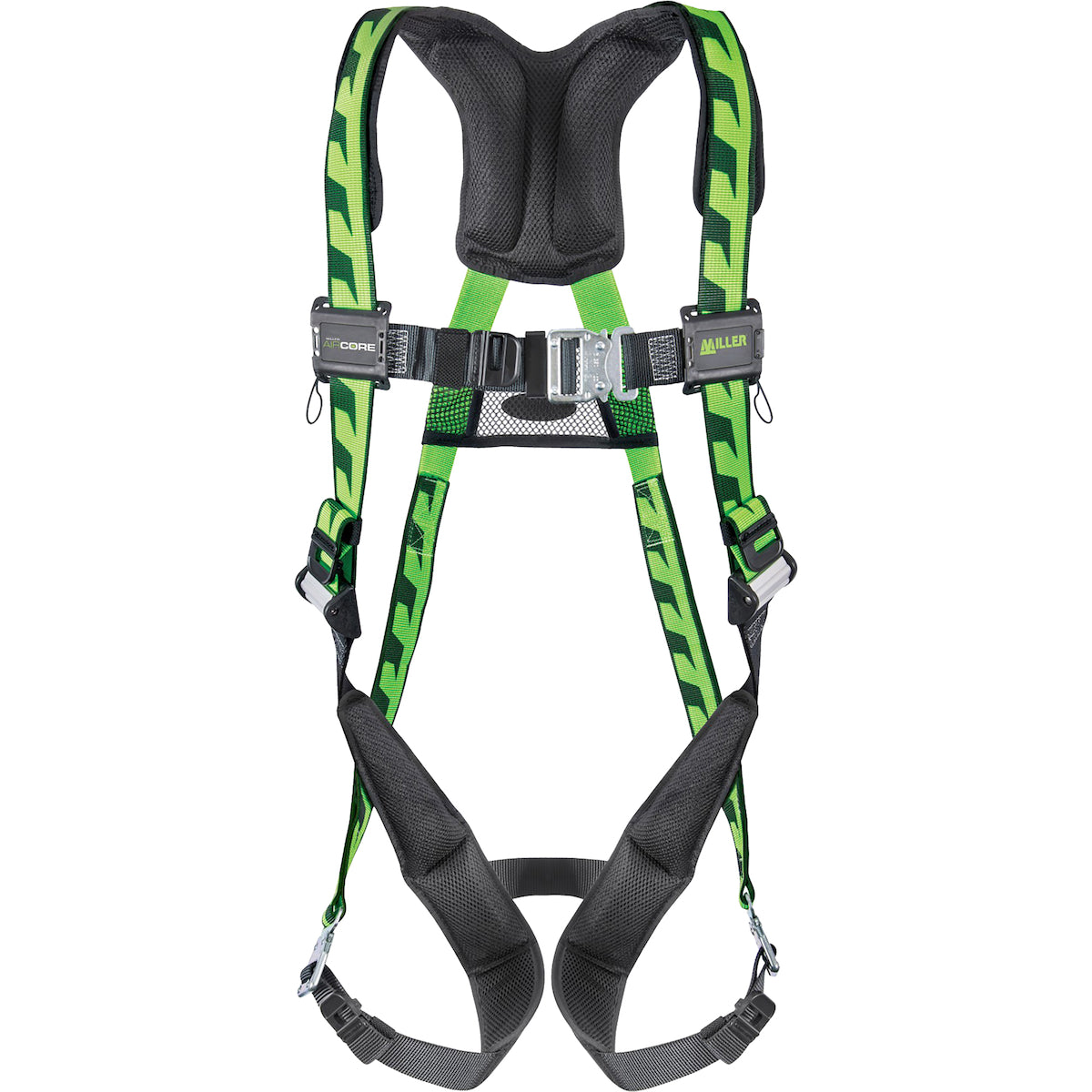 Miller Premium Breathable Full-Body Harness with Steel Hardware, 5 Points of Adjustment, Back D-Ring and Quick-Connect Chest & Leg Buckles – L/XL