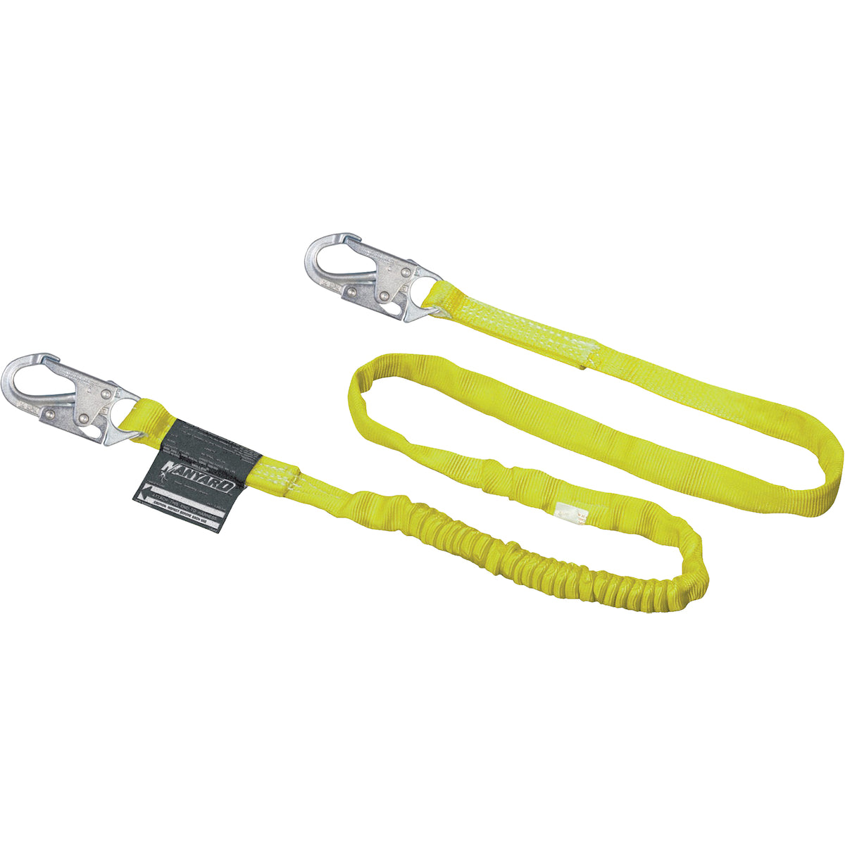 Miller Single Leg Stretchable Tublar Shock-Absorbing Lanyard with Locking Snap Hooks – 6'