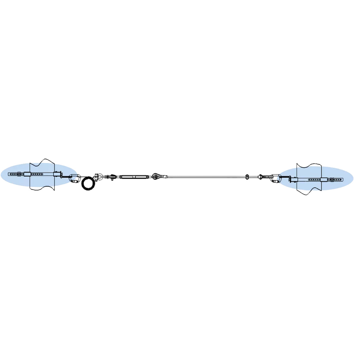 Miller Horizontal Lifeline Kit with Fixed Beam Anchors – 60'