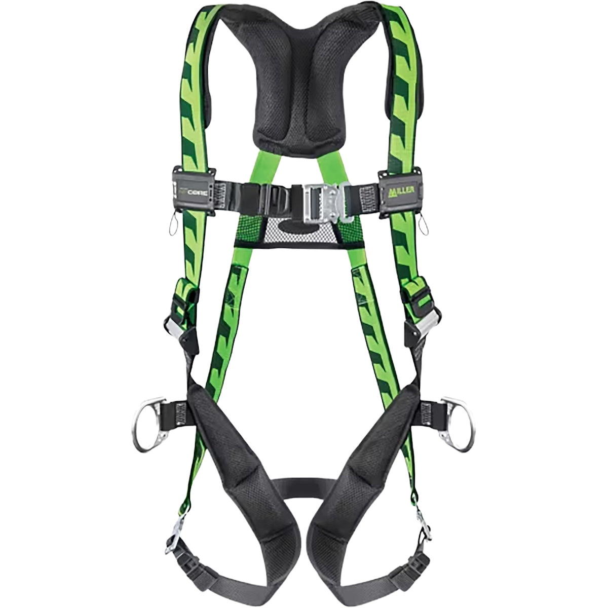 Miller Premium Breathable Full-Body Harness with Steel Hardware, Side &amp; Back D-Rings and Quick-Connect Chest &amp; Tongue Leg Buckles