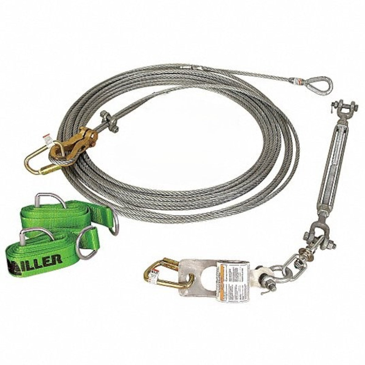 Miller SkyGrip™ Temporary horizontal lifeline kit system with 2 cross-arm strap – 60'