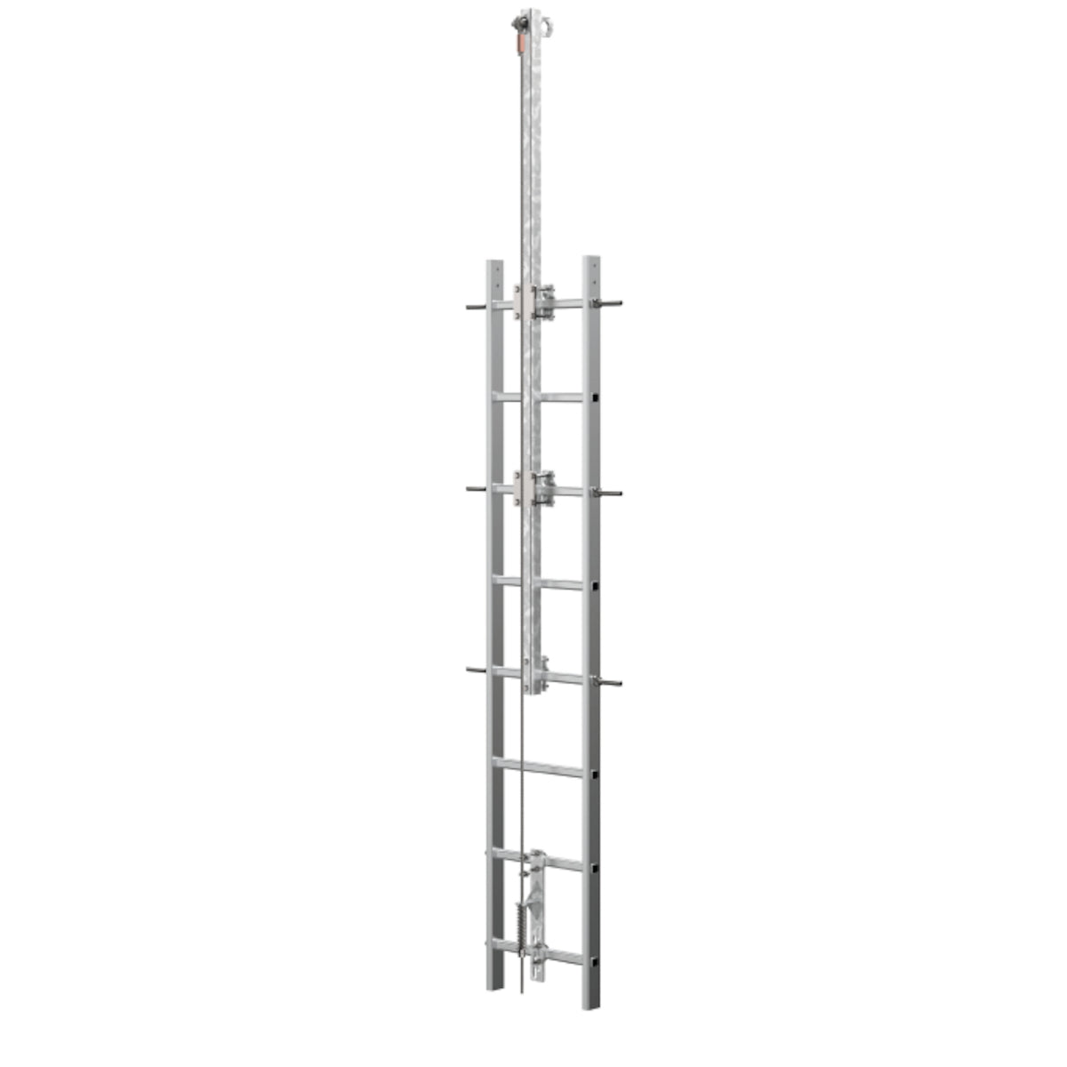 Miller Vertical Cable Ladder Safety System with Platform Extension - Galvanized Steel